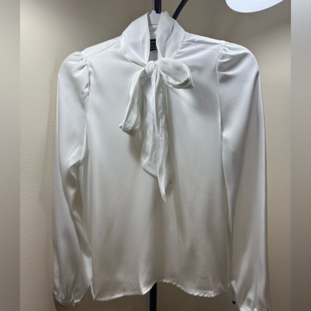 Satin Bow Dress Shirt
